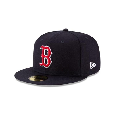 Blue Boston Red Sox Hat - New Era MLB Wool 59FIFTY Fitted Caps USA9561702